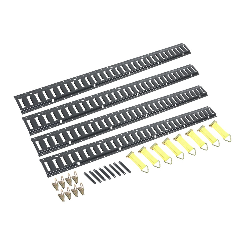 LABLT 5' E Track Tie Down Rail System 28 Pack Secure Cargo For Garages Trailers