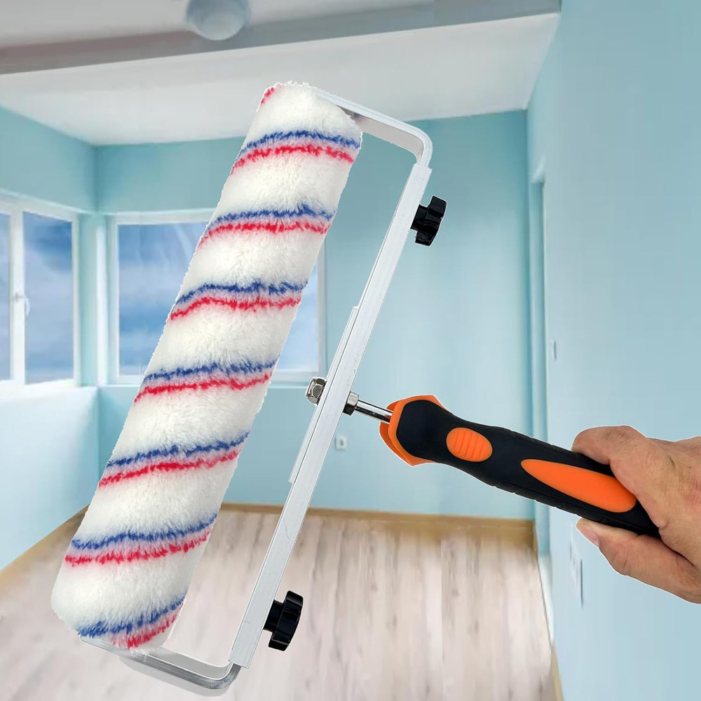 Paint Roller Kit with Extension Pole Adjustable Frame 12 Inch 18 Inch Microfiber