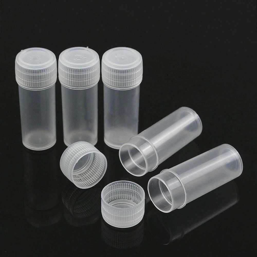 50Pack 5ml Volume Plastic Small Bottle Vial Storage Container Sample Collection