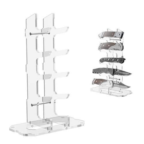 Acrylic Knife Display Stand - EDC Organizer Rack for Folding Knives & Multitools