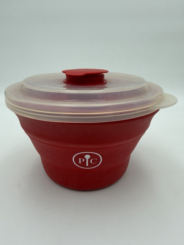PAMPERED CHEF Microwave POPCORN MAKER Red 1457 COLLAPSIBLE