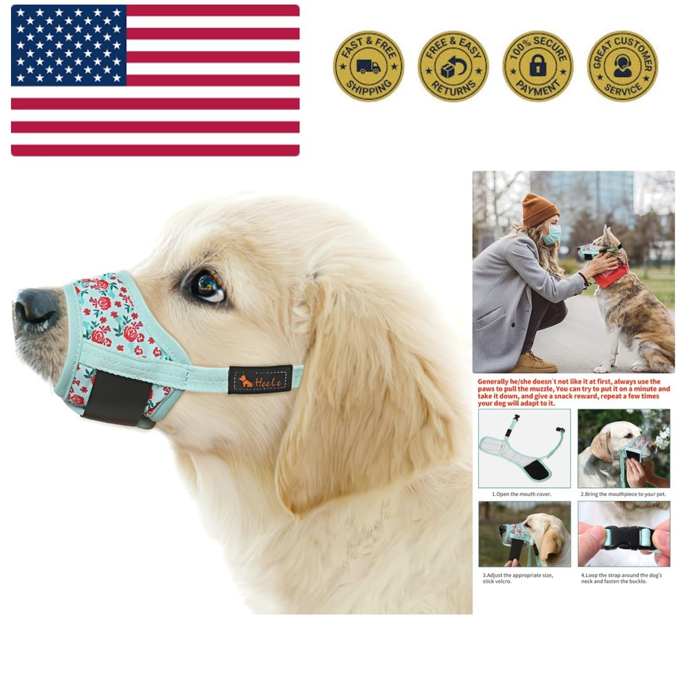 Dog Muzzle,Soft Nylon Muzzle Anti Biting Barking Chewing,Air Mesh Breathable ...