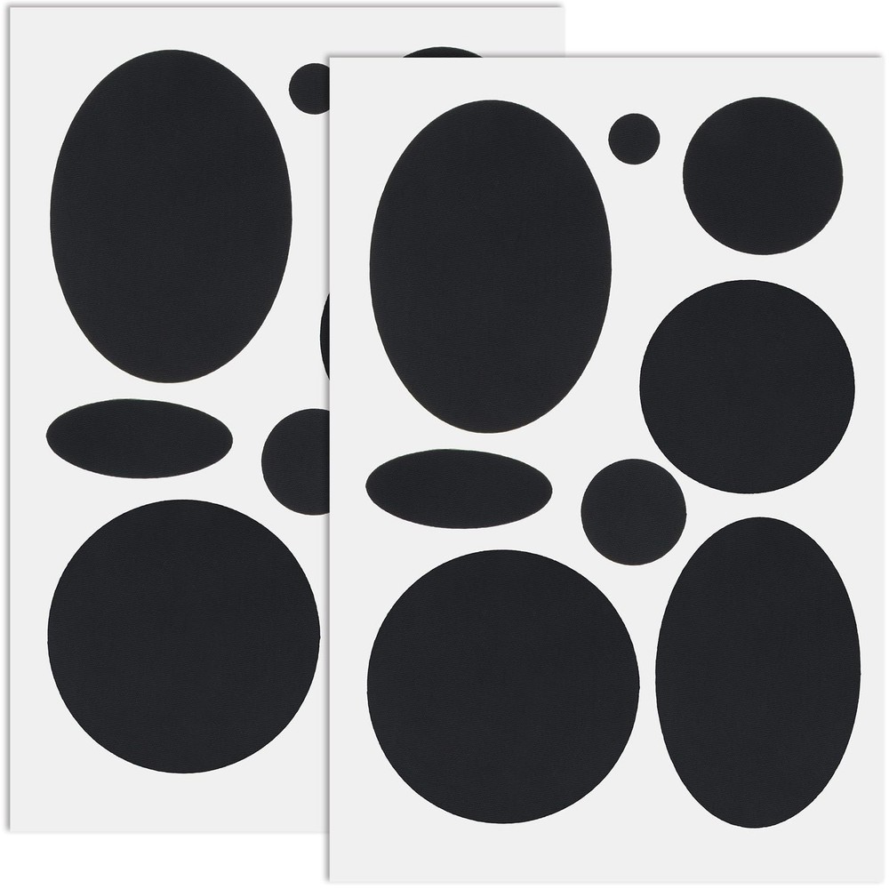Pndeyo 16pcs Puffer Down Jacket Repair Patch Kit, Black Mixed Size,