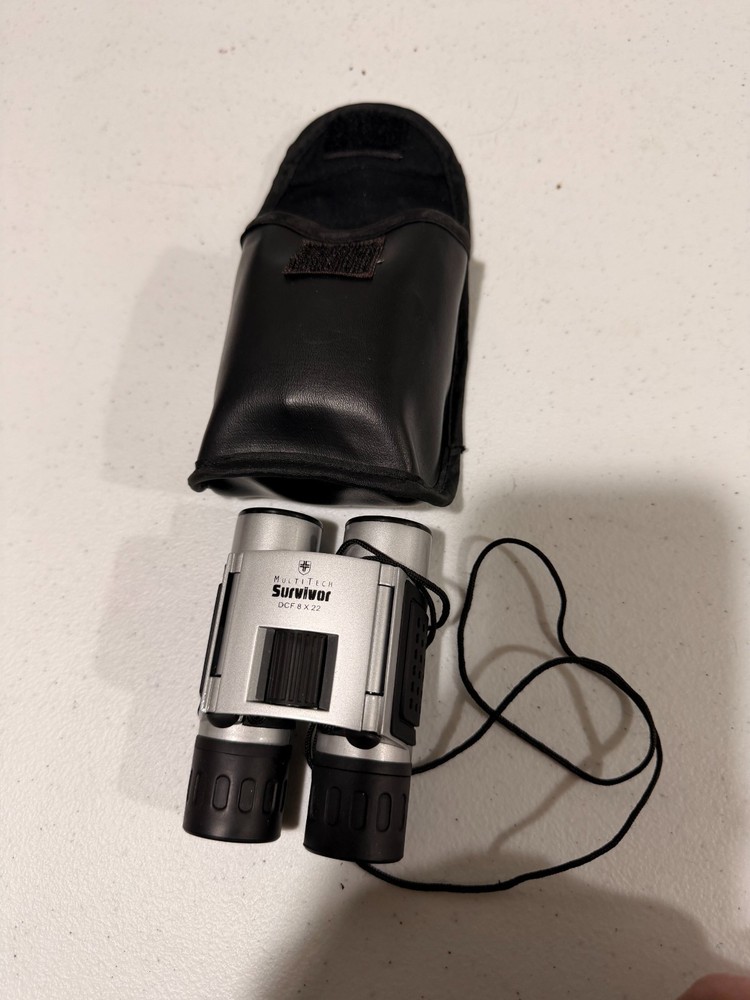 Multi Tech Survivor DCF 8X22 Binoculars With Carrying Case Lanyard 3D