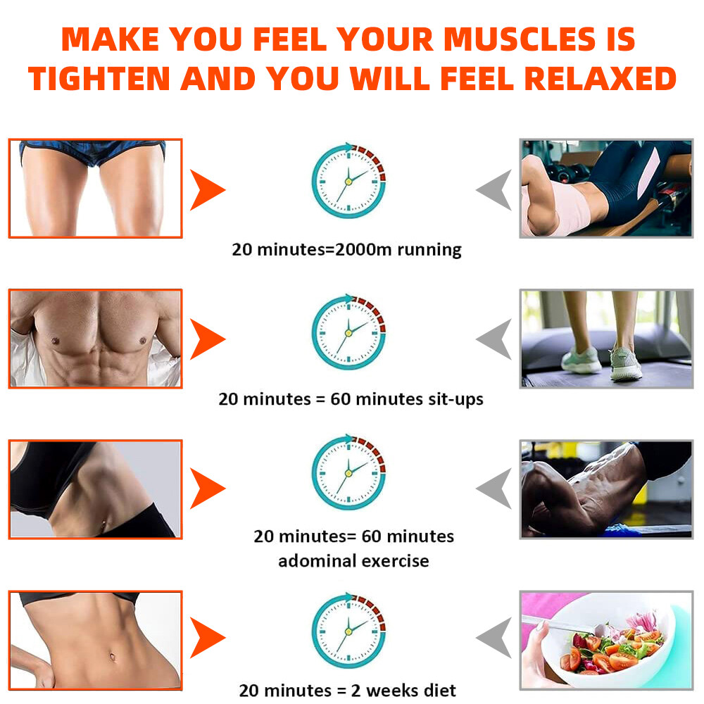 43"-59" EMS Abdominal ABS Muscle Stimulater Training Toner Fitness Workout Belt