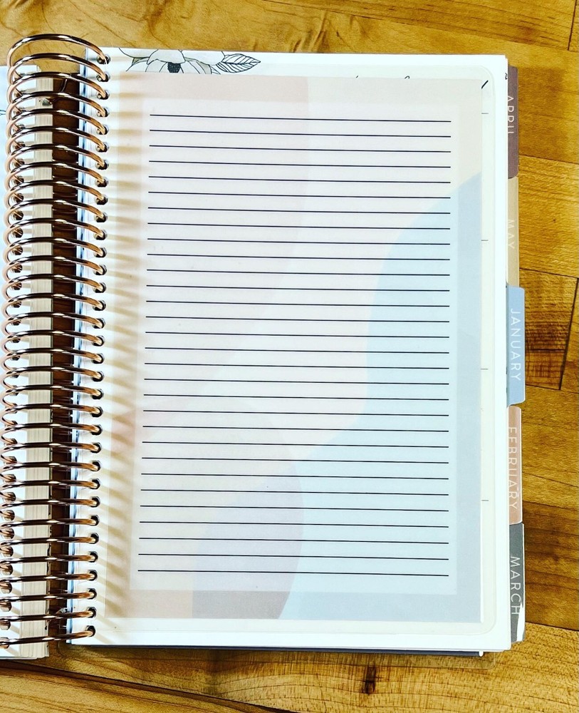Lined Notes Lists Dashboard 4 use with ErinCondren A5 Coil Spiral Planner~