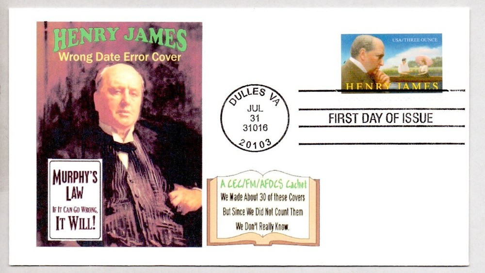 #5105 WRITER HENRY JAMES FIRST DAY ISSUE, AFDCS FDC