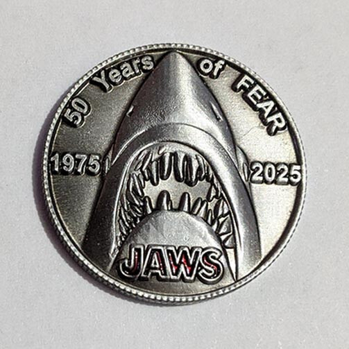 JAWS Coin 1975 2025 Anniversary Metal Coin shark Jaws Movie