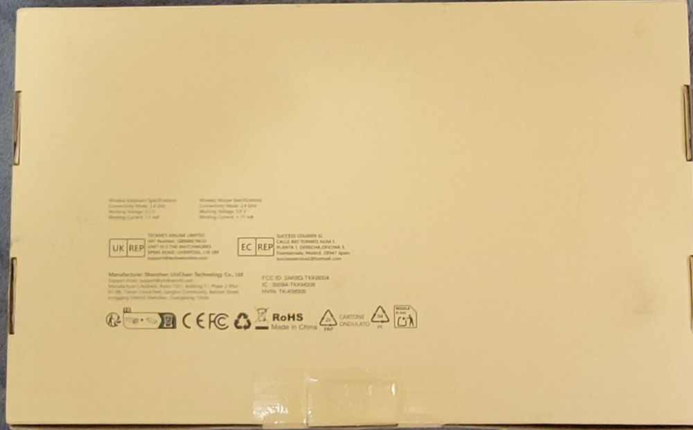 TECKNET Wireless Keyboard and Mouse Combo – USB Receiver – Model TK-KM006