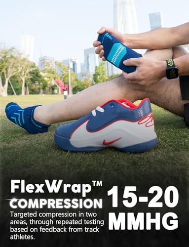 Compression Running No Show Socks Medium Glacier White+cobalt Blue+azure Blue