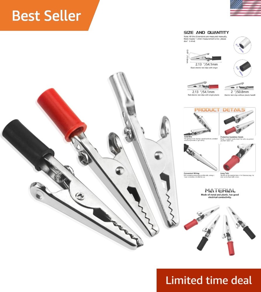 Versatile 22PCS Alligator Clips for Electrical Testing & Soldering: Red & Black