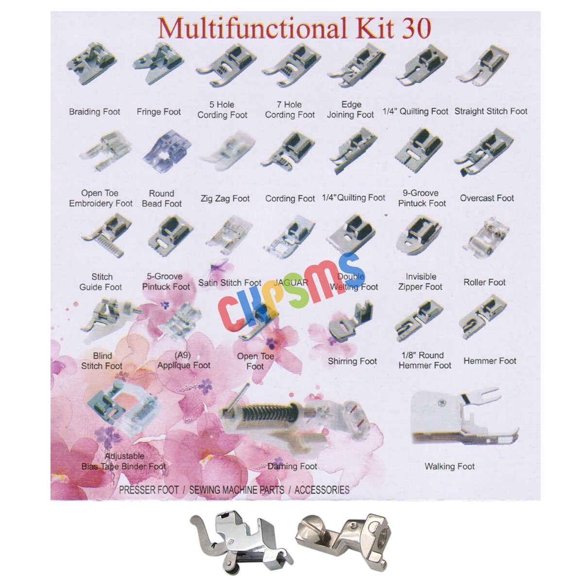 32PCS Presser Foot Set for Bernina New Style Aurora 430/450, Virtuosa 150/155