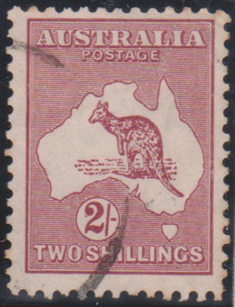 (F238-123) 1945 Australia 2/- maroon COFA W/M kangaroo (DW)