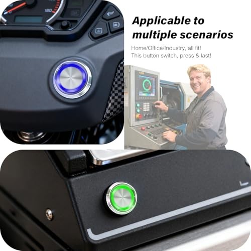 15Amp Push Button Switch，(0.866") 12V-24V Latching Push Button 22mm green