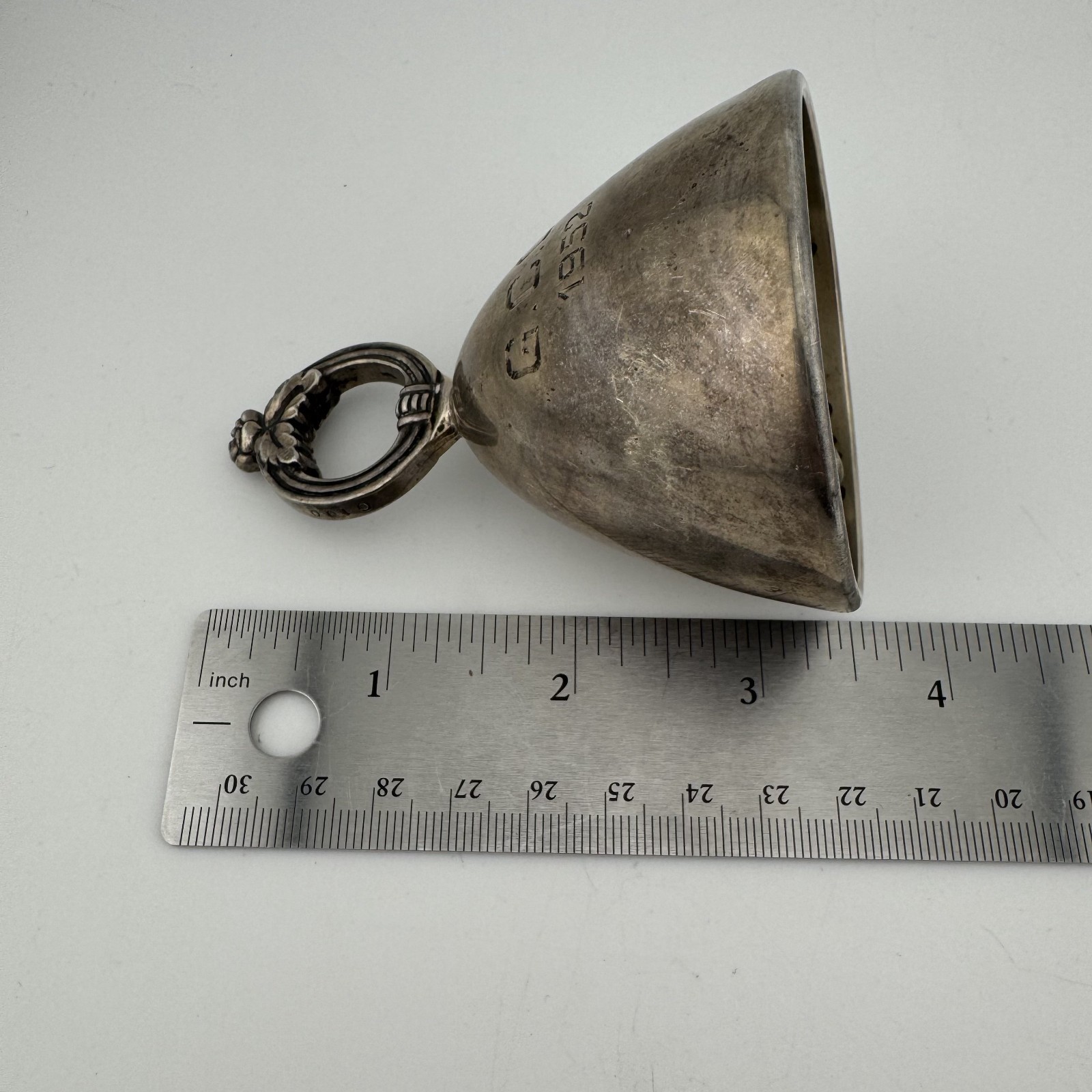 Vintage 1952 Sterling Silver Bell Monogrammed 103.7g 3.5” Tall