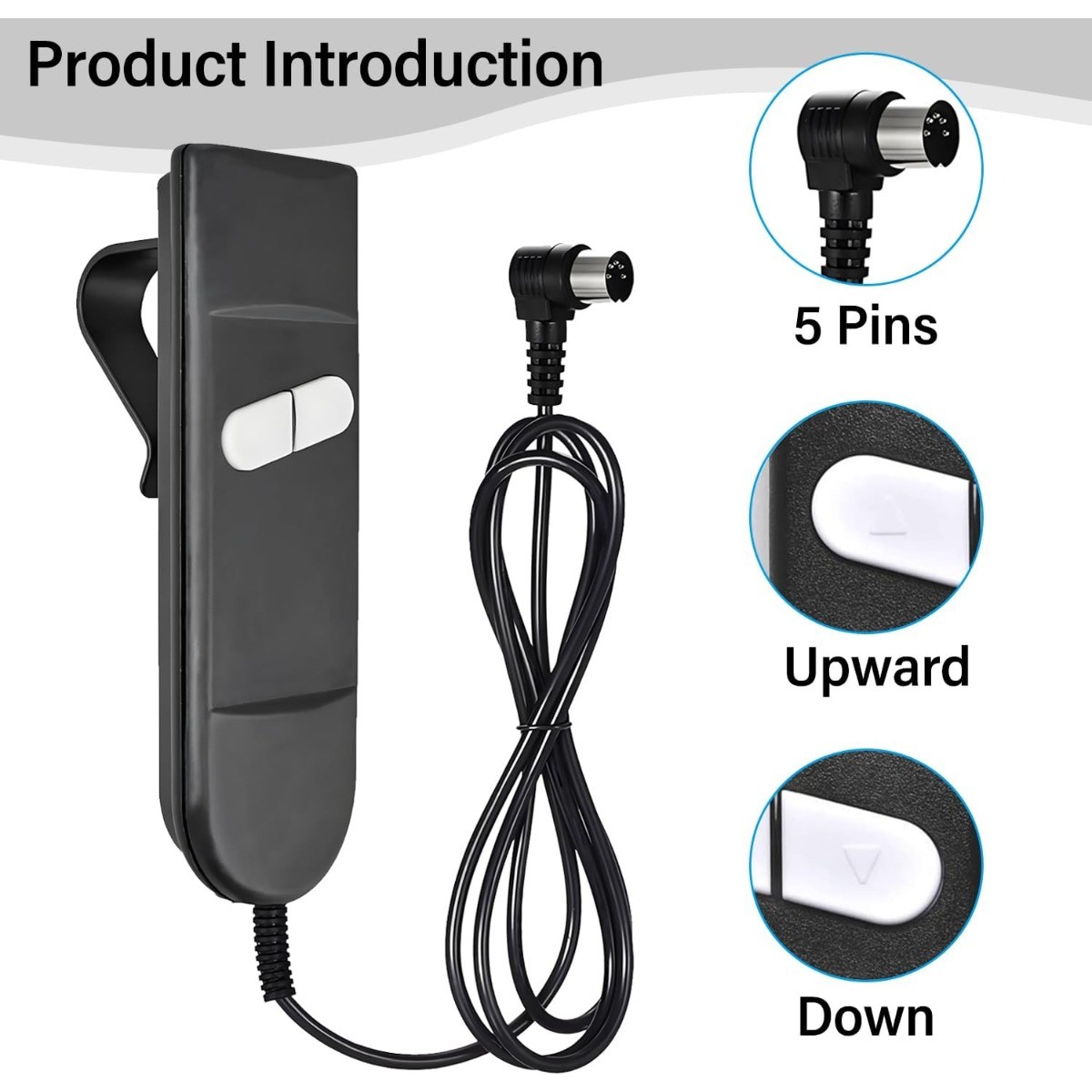 2 Button 5 Pin Recliner Remote Hand Control for Electric Power Lift Sofa Chair