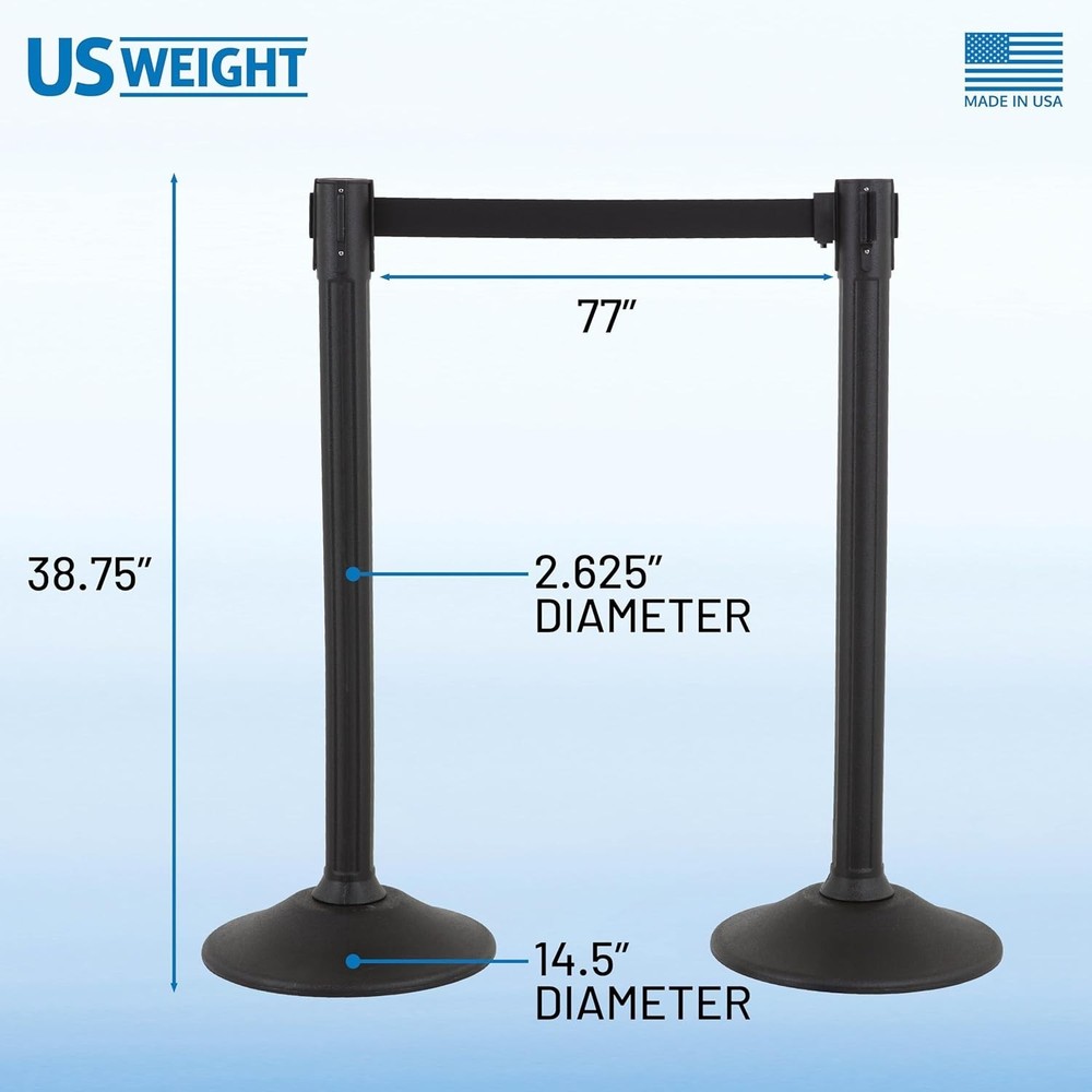 High Density Polyethylene Stanchions with 6.5' Belts for Efficient Crowd Control