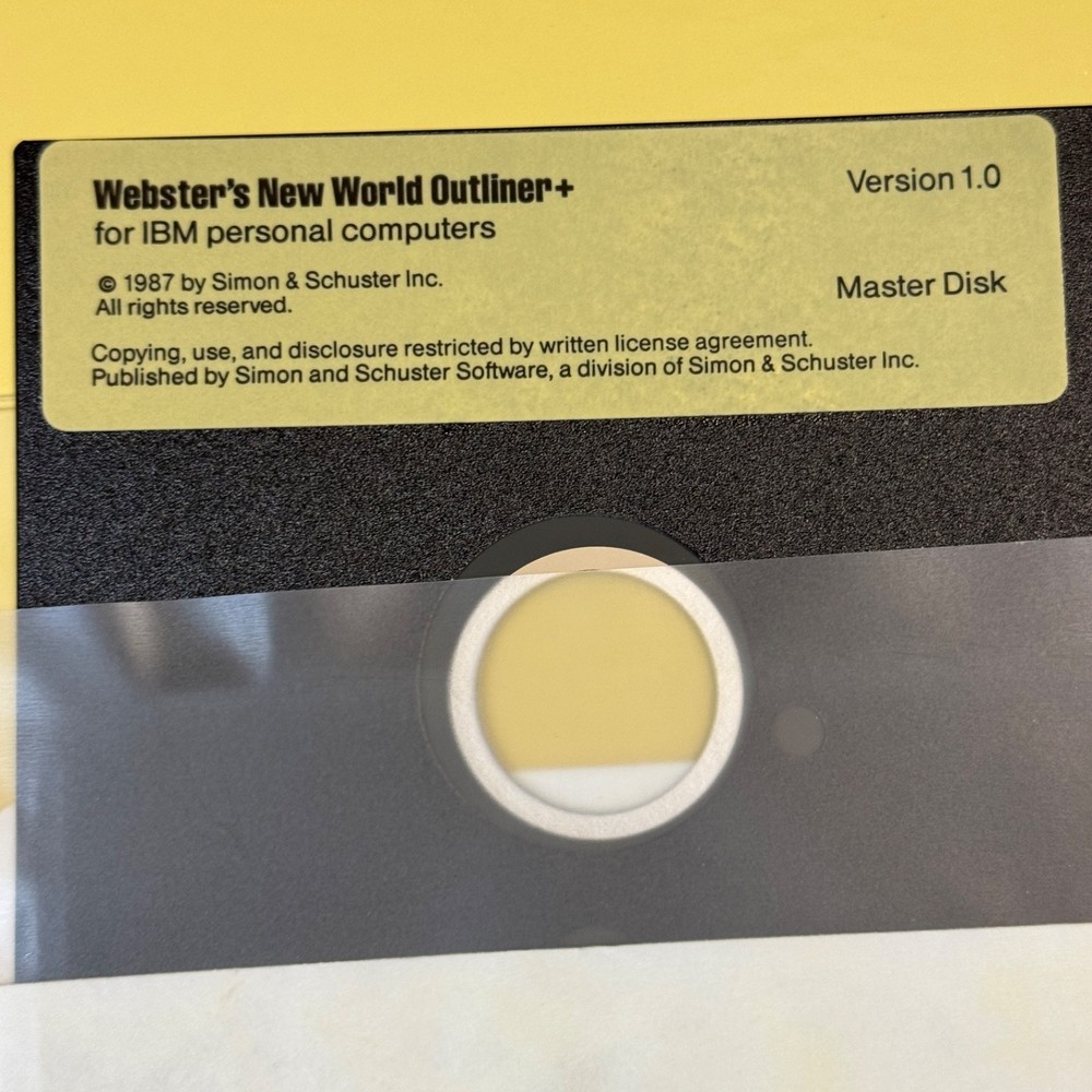 3 Websters New World Software for IBM PC 3.5" Disks