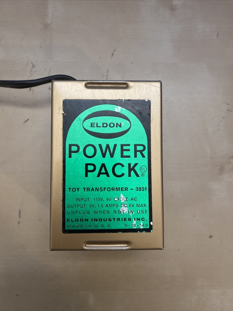 VINTAGE ELDON Power Pack Toy Transformer Model #3851 TESTED WORKS