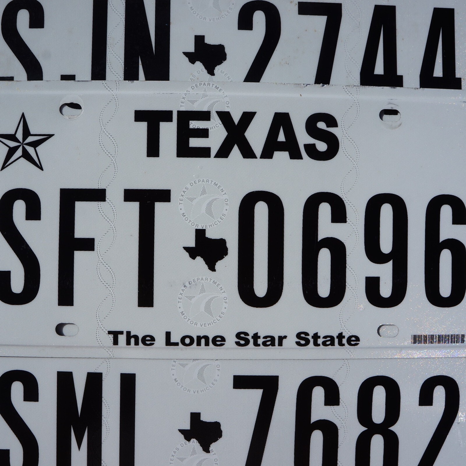 TEXAS LICENSE PLATES - The Lone Star State White License Plate Tags Random #