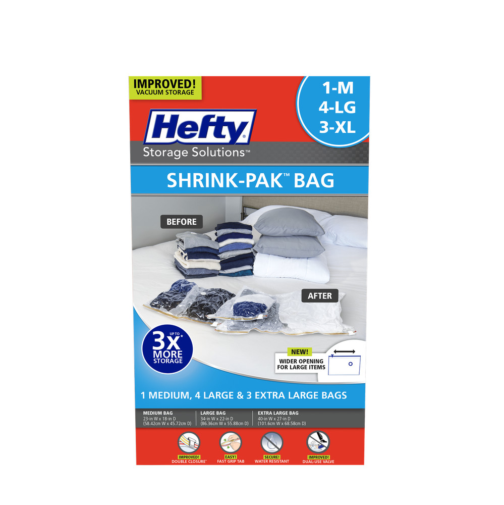 1 Medium, 4 Large,3 Extra-Large Vacuum Compression Storage Bags Closet Organizer