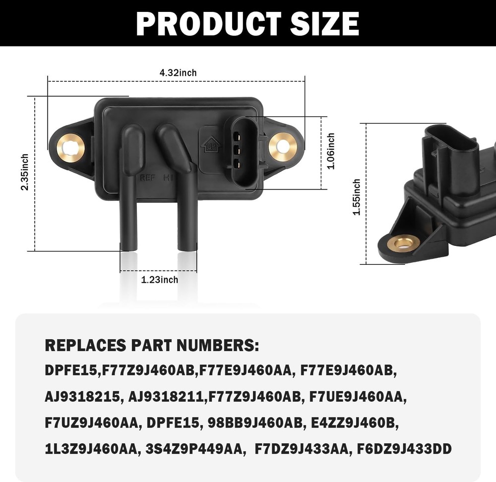 EGR Sensor Compatible with 1994-2010 Ford Lincoln Mercury,Replacement OEM#DPF...