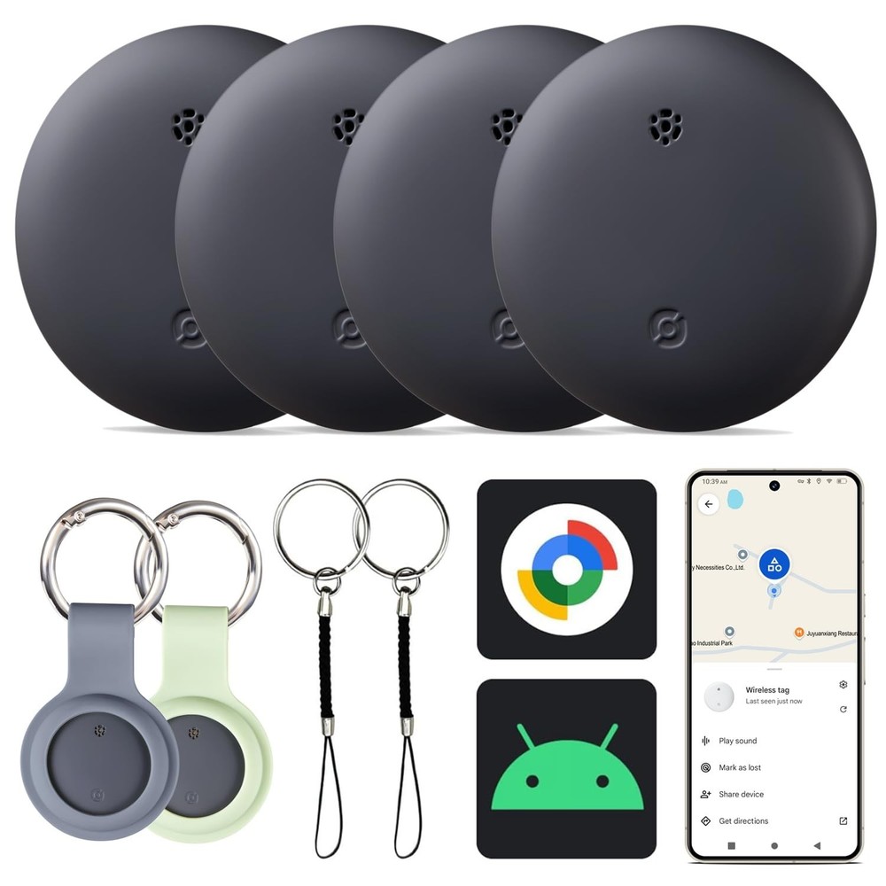 2026 Upgraded Android Air Tracker 4 Pack, Bluetooth Tracker for Android Phone...