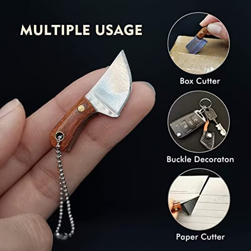 Damascus Axe Knife 4 Set EDC Box Cutter for Package Opening