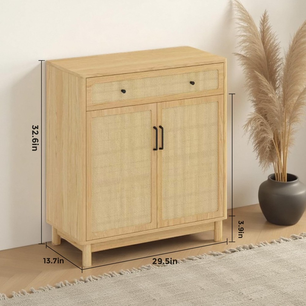 Sideboard Buffet Cabinet with Storage, Modern Wood Versatile Coffee Bar Conso...
