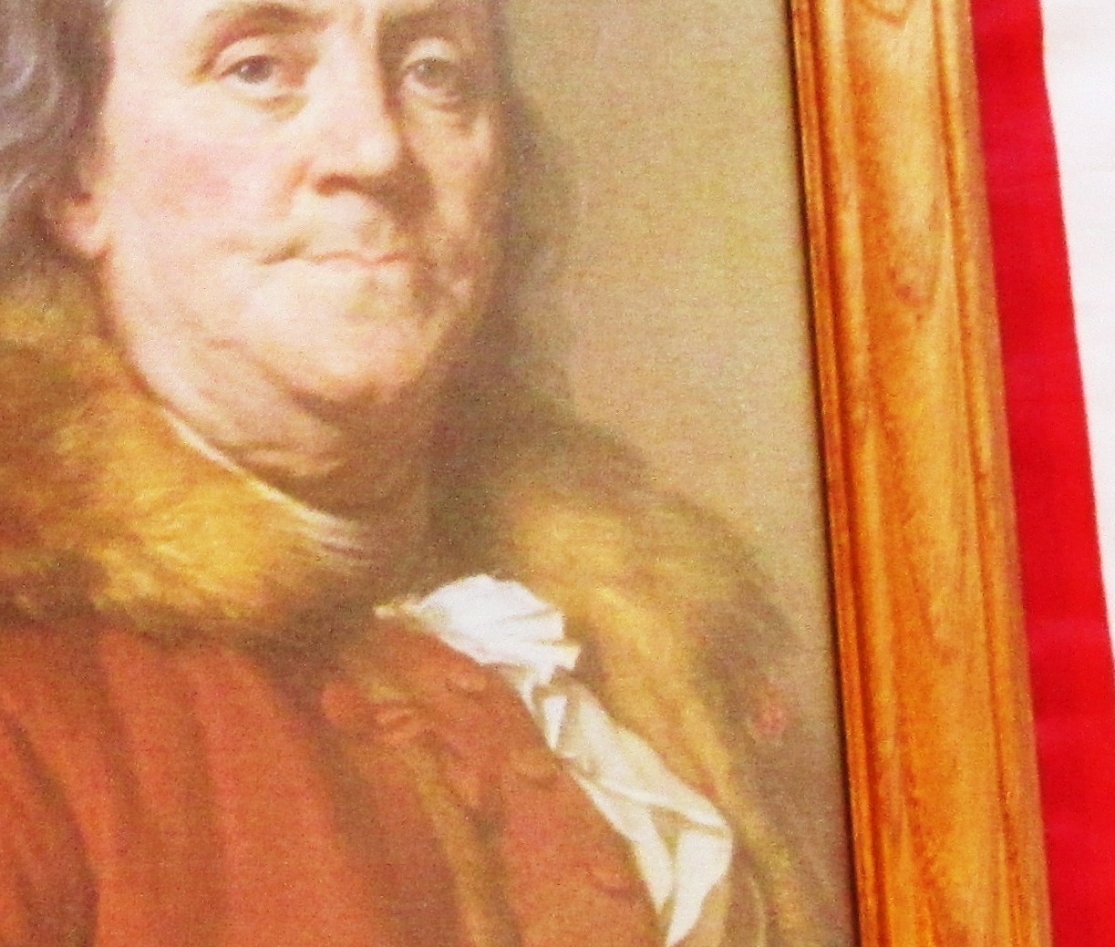 American Patriot of the Revolution, Portrait Benjamin Franklin, on canvas 1778