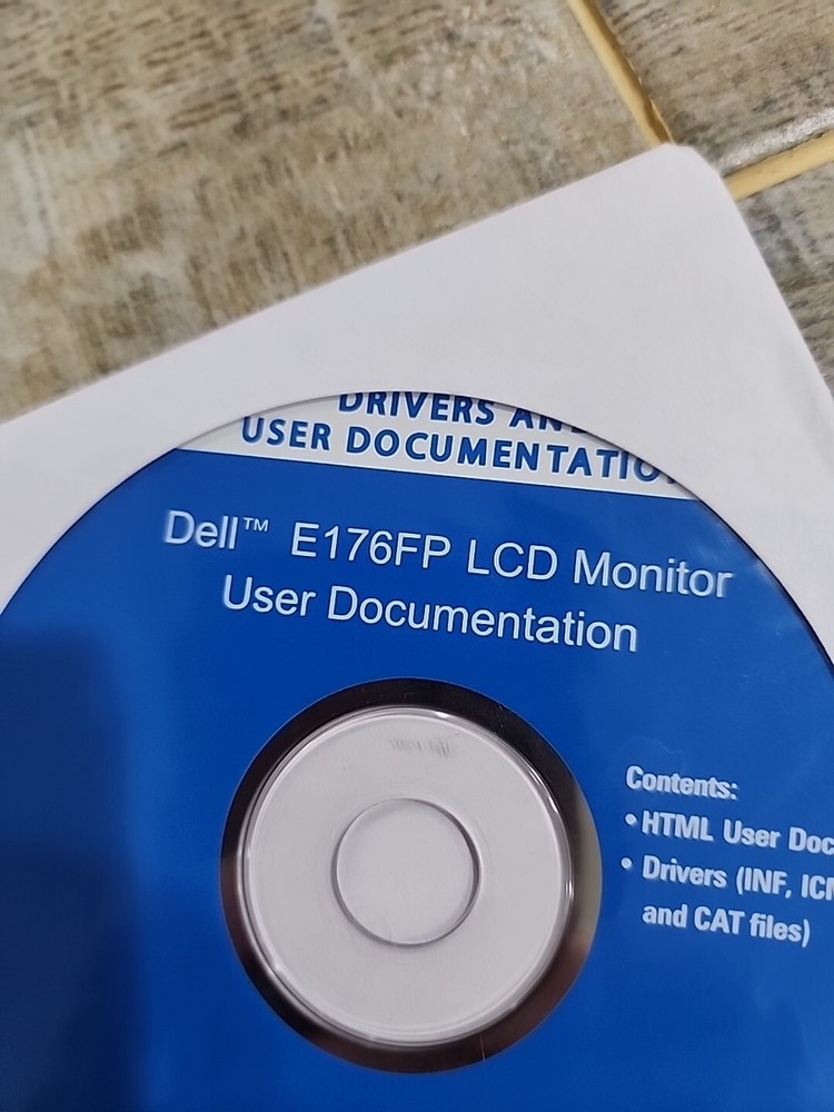 Dell E176FP LCD Monitor HTML User & Drivers Documentation Disc Only