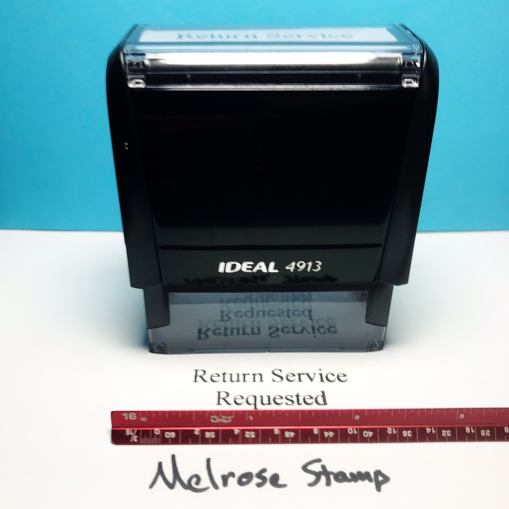 Return Service Requested Rubber Stamp Black Ink Self Inking Ideal 4913