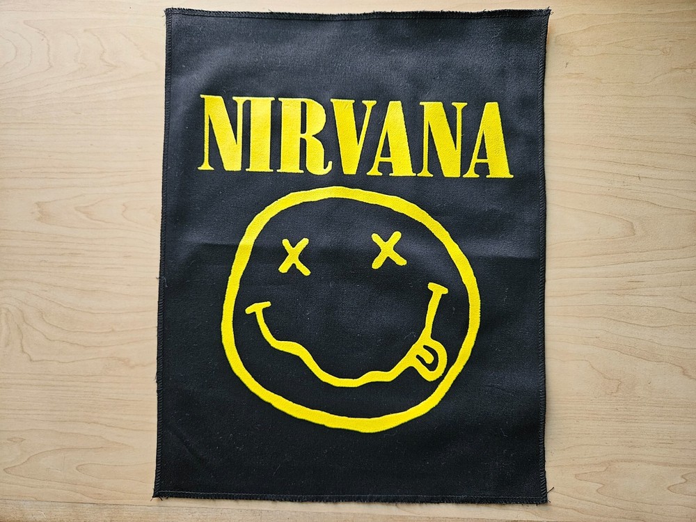 NIRVANA, CANVAS SCREEN PRINTED LARGE BACK PATCH