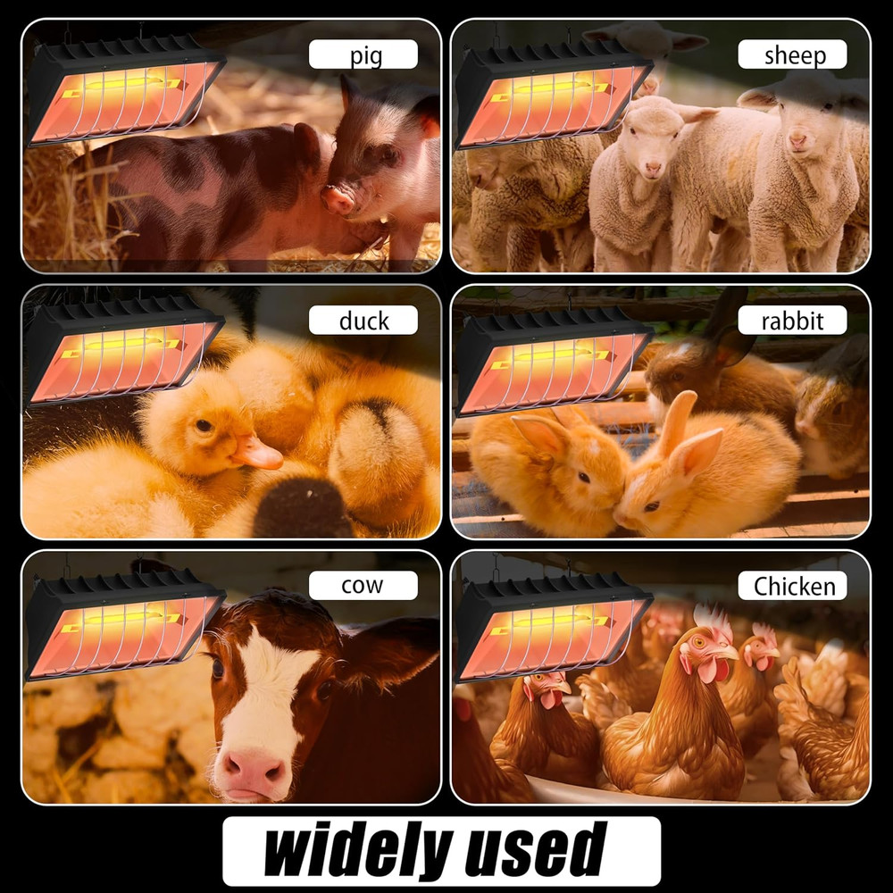 Chicken Brooder Heater Lamp 250W Brooder Heating Plate for Chicks Hanging Light