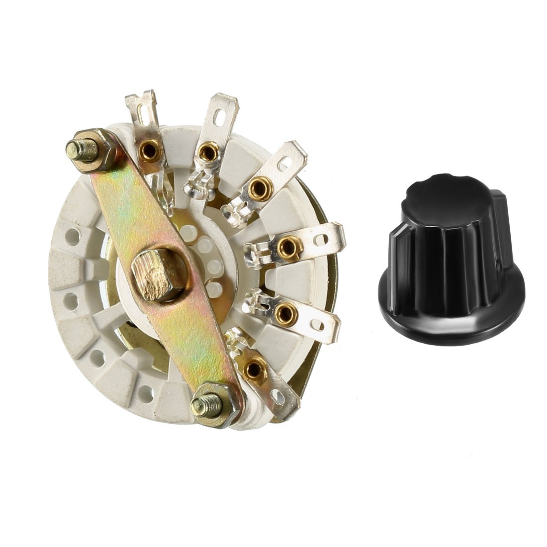 1P5T 1 Pole 5 Positions 1 Deck Band Channel Rotary Switch Selector w Knob