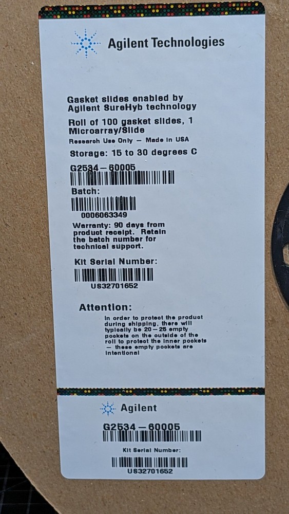 Agilent Technologies SureHyb Microarray Hybridization Gasket Slides G2534-6005
