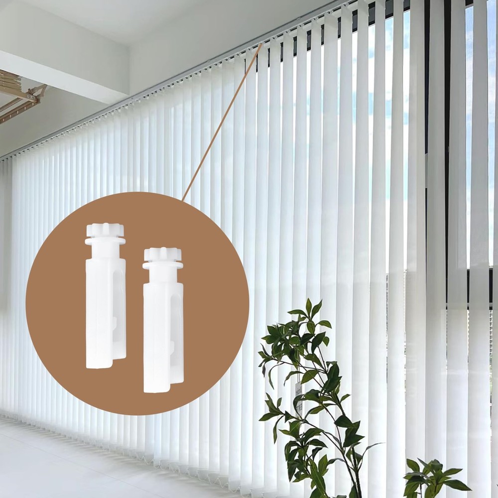 White Vertical Blind Stem Replacement - 12 Pcs for Vanes 12 Pcs,