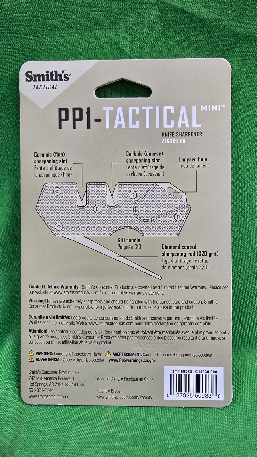 SMITH'S Mini PP1-Tactical Knife Sharpener Fine & Coarse Sharpener 50983 NEW (A2)