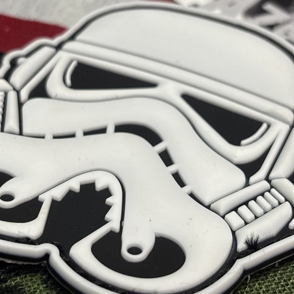 PvC 3D Trooper: White Morale Tactical Hook & Loop Patch High Quality
