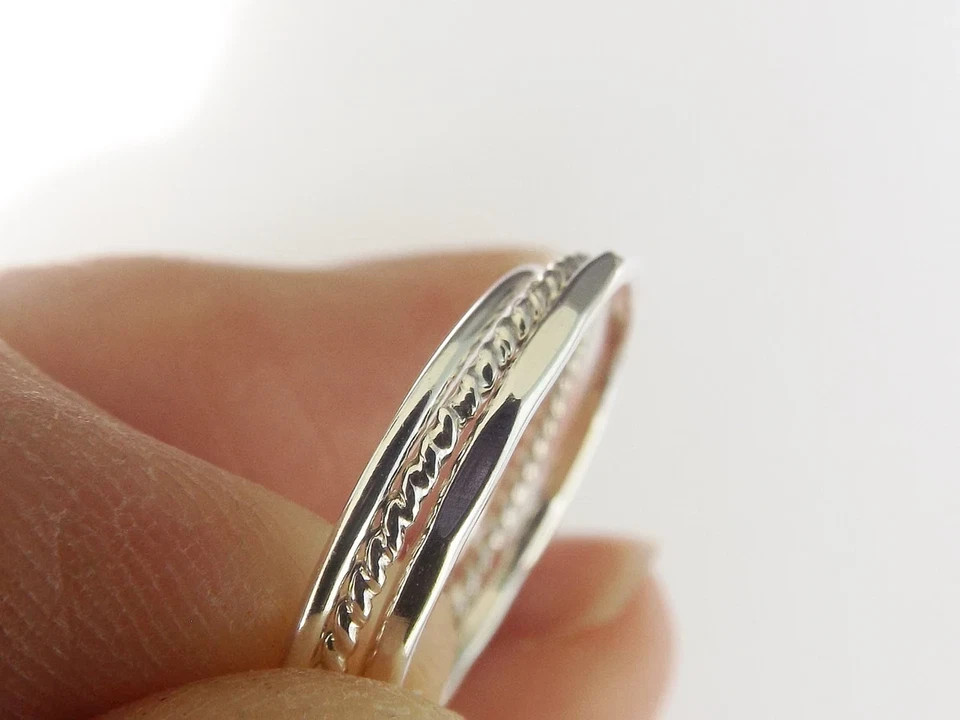 Solid 925 Sterling Silver Band Ring Stackable Designer Handmade Ring All Size