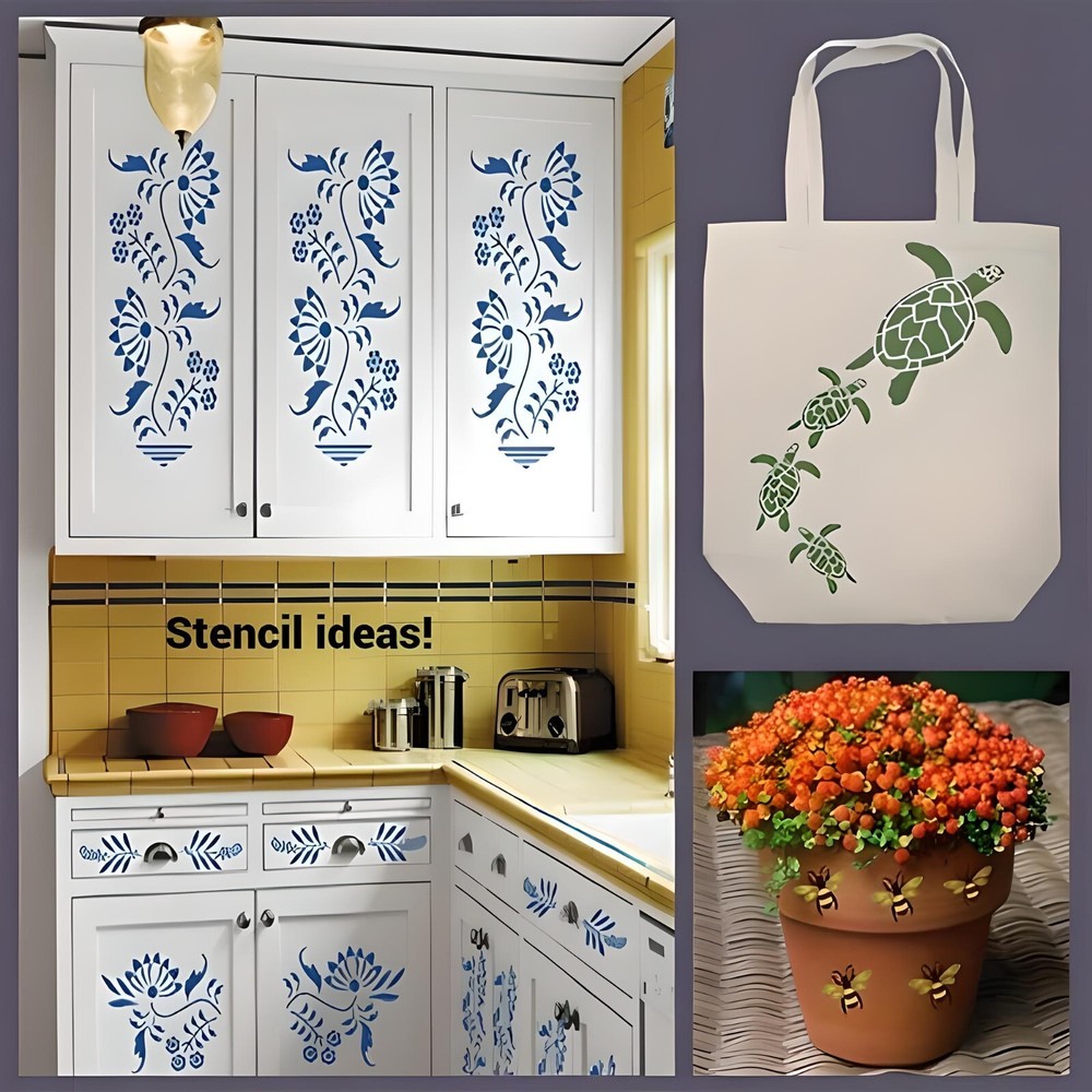 DIAMOND LEAF BORDER STENCIL - The Artful Stencil