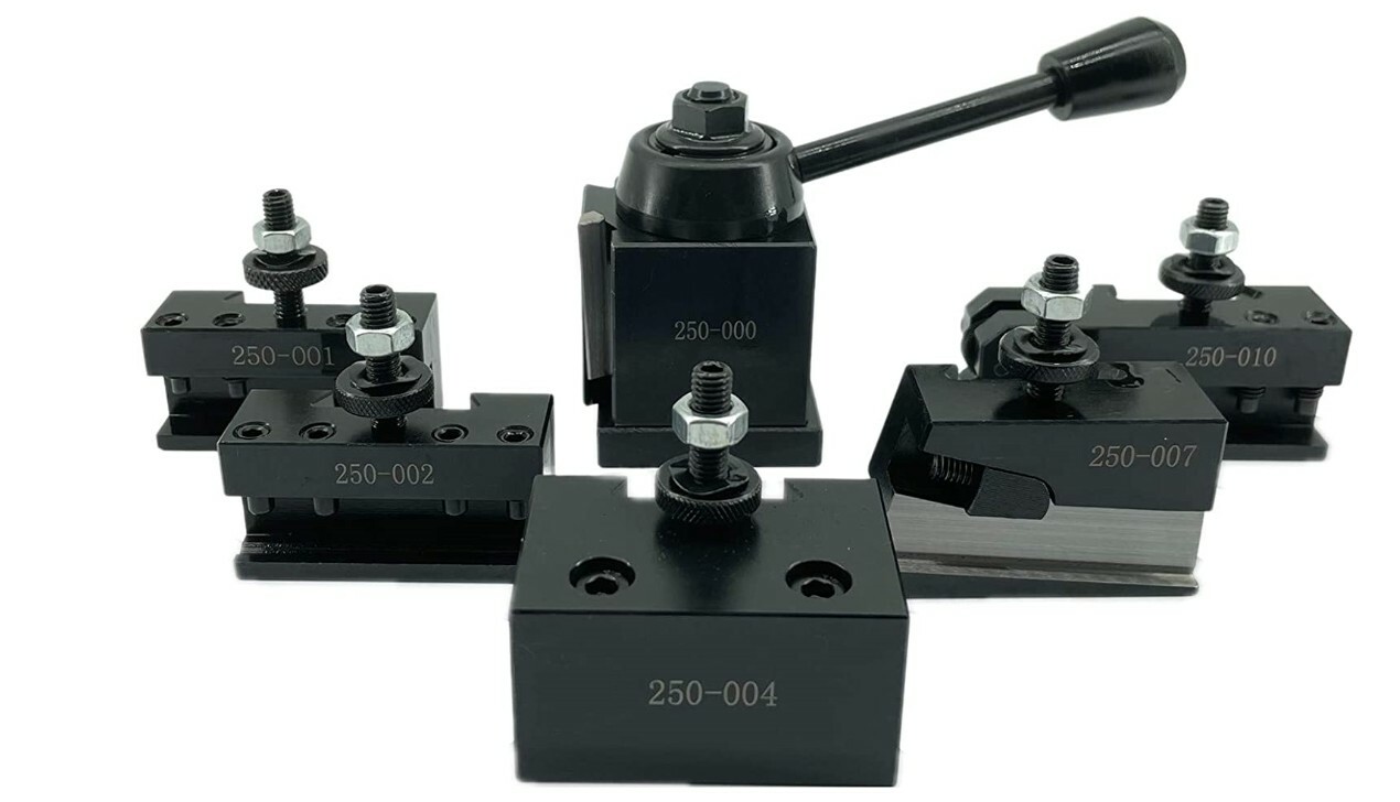 OXA 250-000 Wedge Type Quick Change Tool Post Holder Set For Mini Lathe Up to 8"