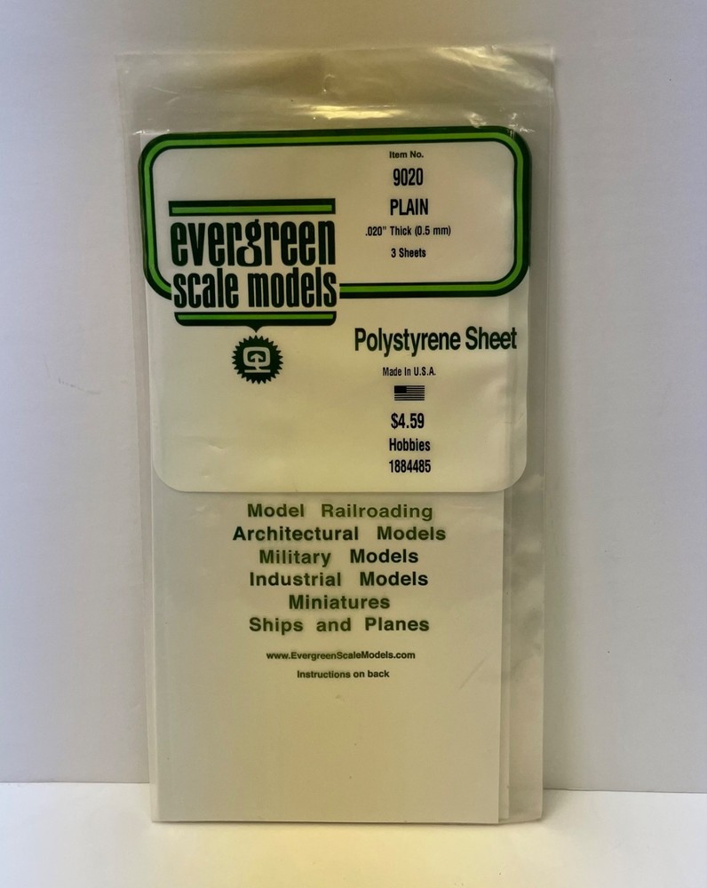 Evergreen scale model’s Polystyrene Sheets Pack of 3