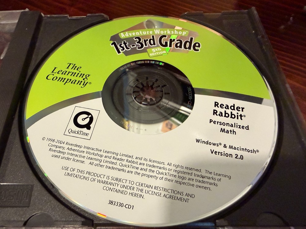 Adventure Workshop 1st-3rd grade Reader Rabbit Personalized Math CD