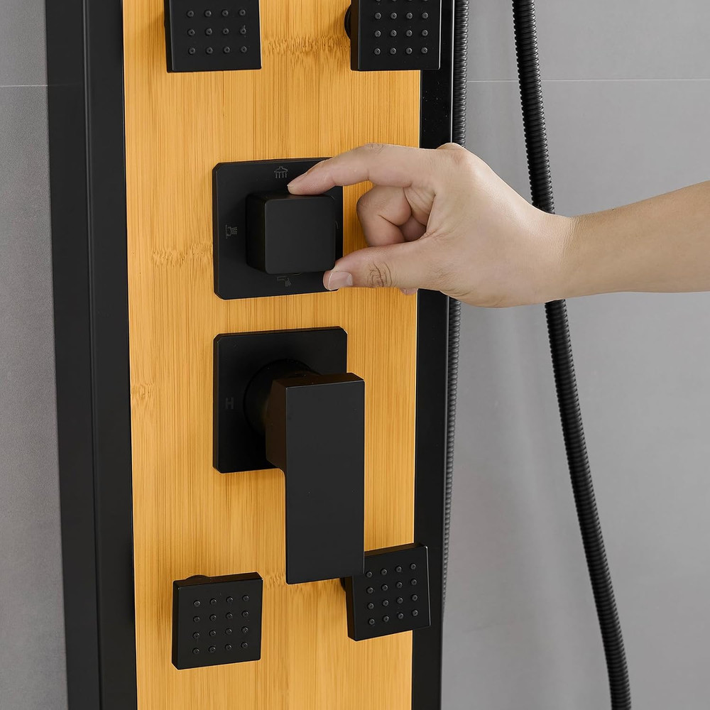 Stainless Steel Shower Panel Tower System 8 Jets Multi-Function Shower Panel ...