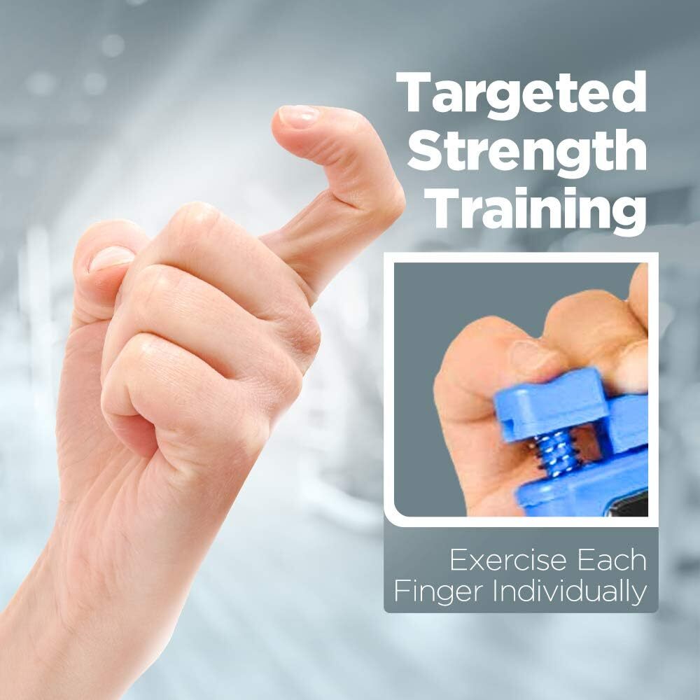 Finger Strengthener - Exerciser for Forearm 3 Pack - Blue Black Red