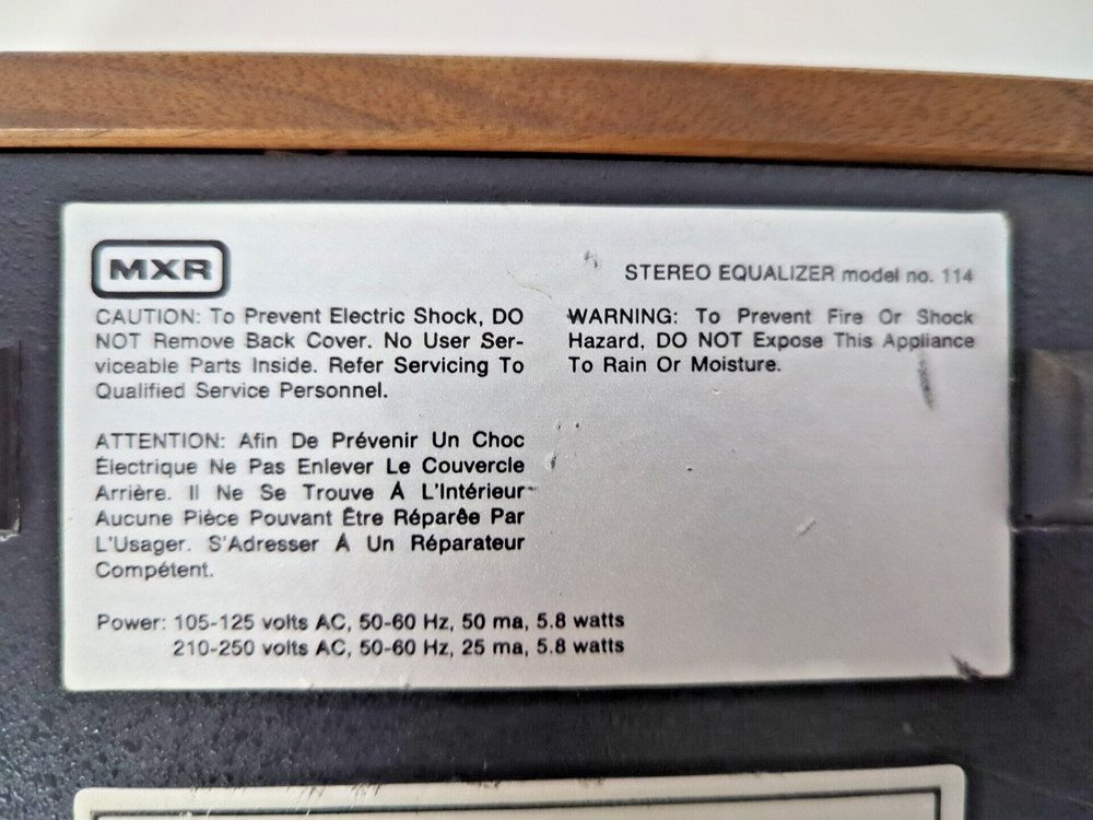 VINTAGE MXR STEREO GRAPHIC EQUALIZER 114