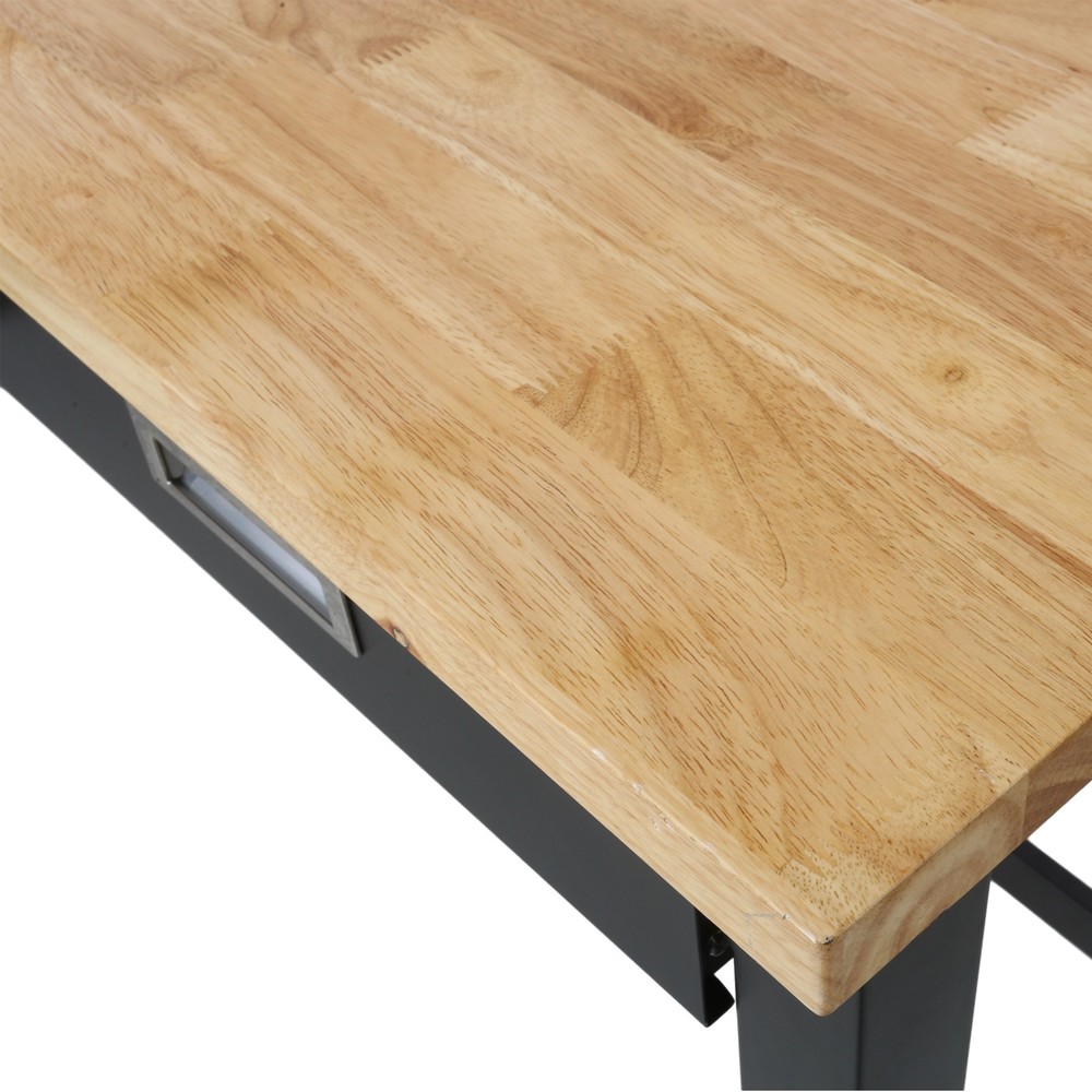 60in Adjustable Work Bench Drawer Storage Heavy Duty Bamboo Wood Work Table