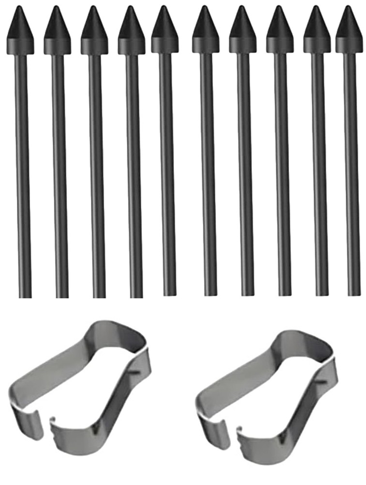 Black [10 Pack + 2 Tools] Hard Tip S Pen Replacement Nibs for Samsung