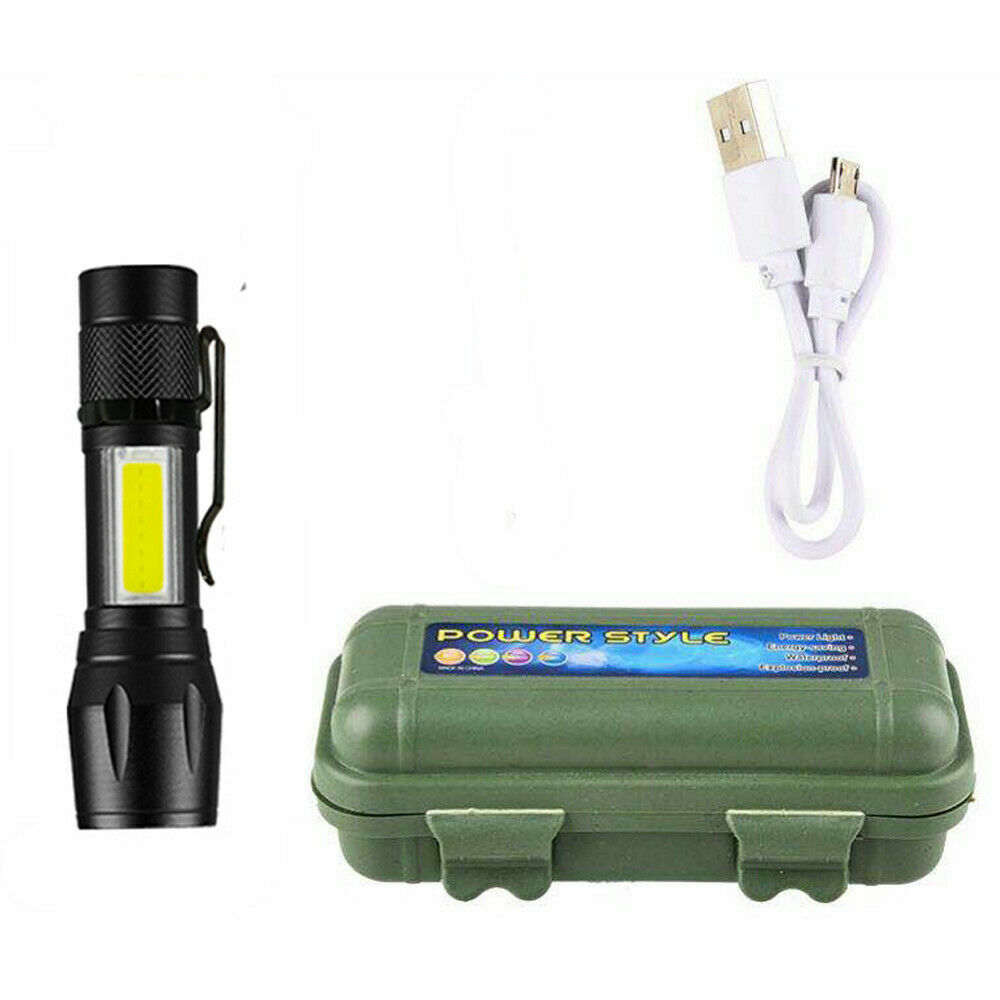 LED Tactical Flashlight Super Bright Mini USB Rechargeable Camping Flashlight US